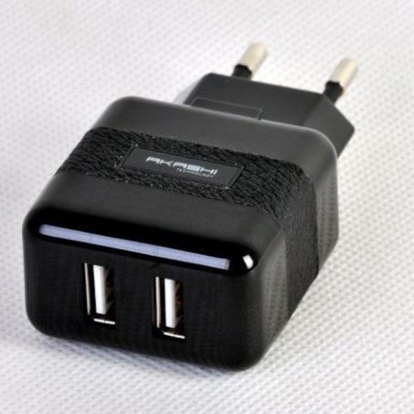 Netoplader med 2 USB-porte Akashi