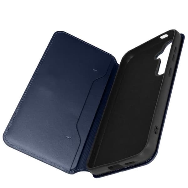 Suojakuori Samsung Galaxy S24 Plus Double Pocket Flip Stand Function Night Blue Blå