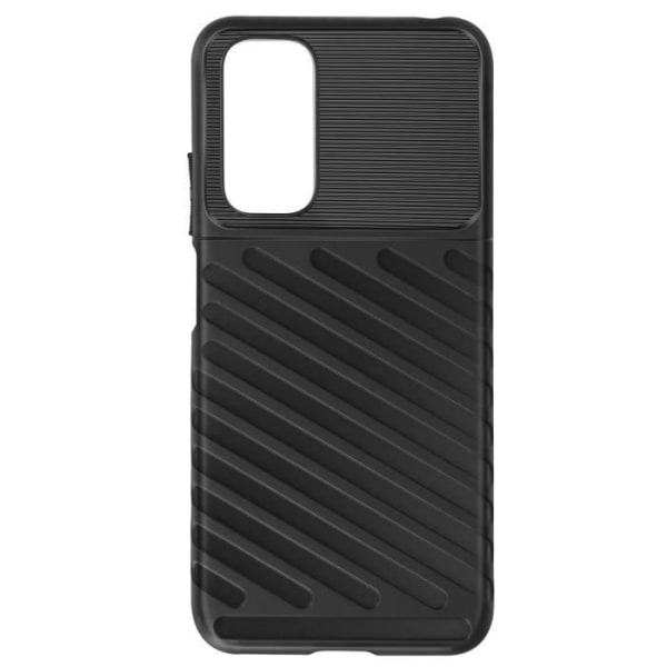 Etui til Xiaomi Redmi Note 11 og 11s Silikone Anti-Slip Striated Effect Sort Svart