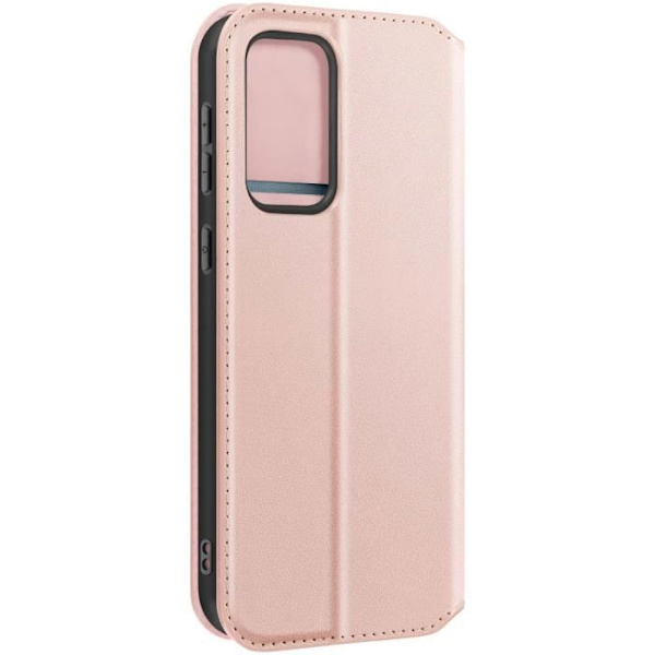 Kotelo Samsung Galaxy A35 5G Flip Card -kotelolle ja videotuki vaaleanpunaiselle samppanjalle Rosa