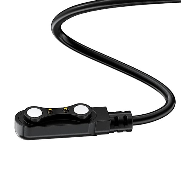 Magnetisk Kabel til SmartWatch Dobbelt Stik USB-Stik 60cm Hoko Sort Svart