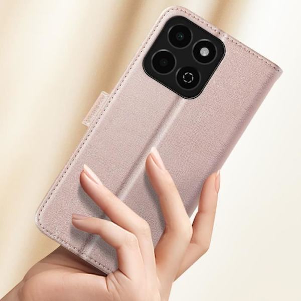 Kotelo Honor 200 Smart Flip -lompakolle ja videotuki vaaleanpunaiselle samppanjalle Rosa