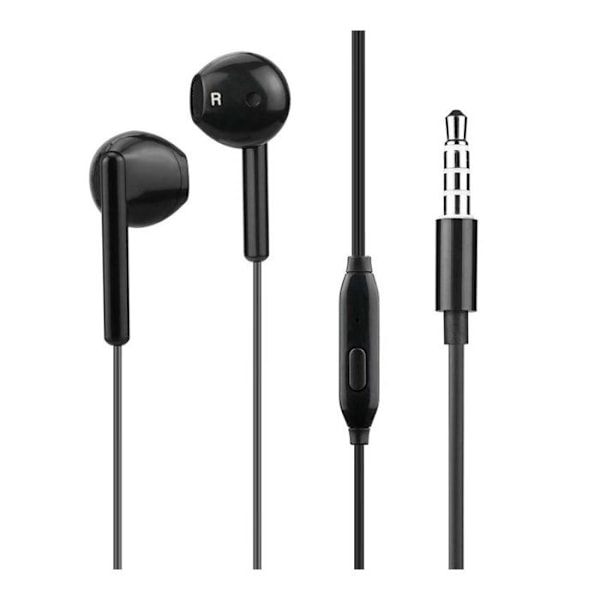 Kabelhøretelefoner 1,2m Jack 3.5mm Med Mikrofon WOW Sort Svart