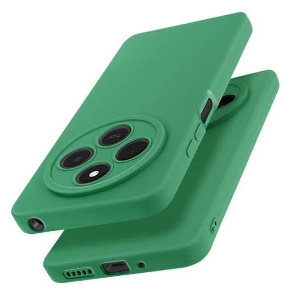Silicone-fodral för Xiaomi Redmi 14C, matt, skydd för kamerablock, grön Grön