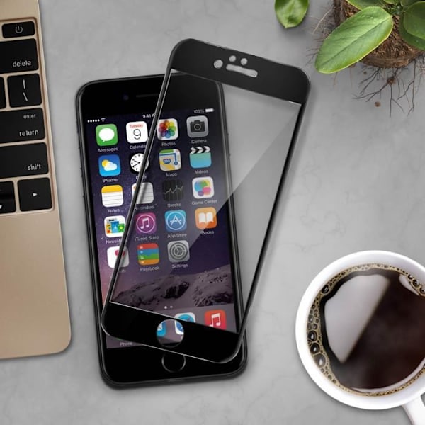 Skärmskydd - AVIZAR - iPhone 6/6S - 9H härdat glas - Ultra-genomskinlig - Rep-resistant Transparent, svart