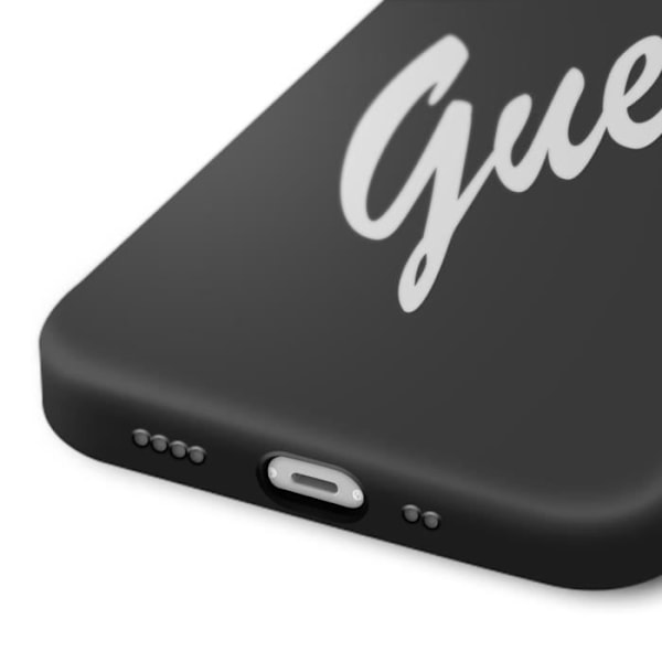 Coque pour iPhone 12 Mini Silicone Vintage Soft Touch Guess Noir Svart