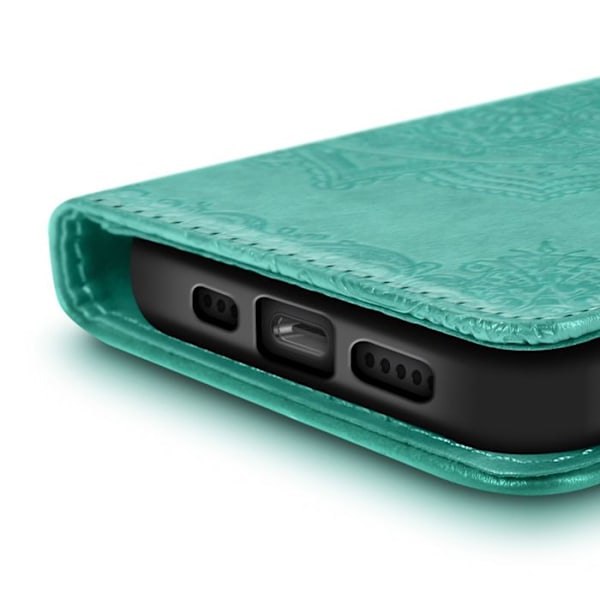 iPhone 16e Mandala Kukka Lompakko Rannekkeella Vihreä Grön