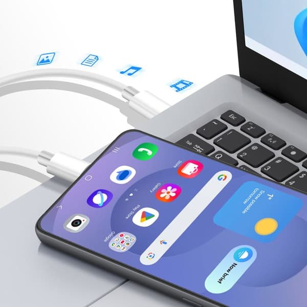 USB-C til USB-C kabel til smartphone / laptop Quick Charge 40W med 2m hvid ledning