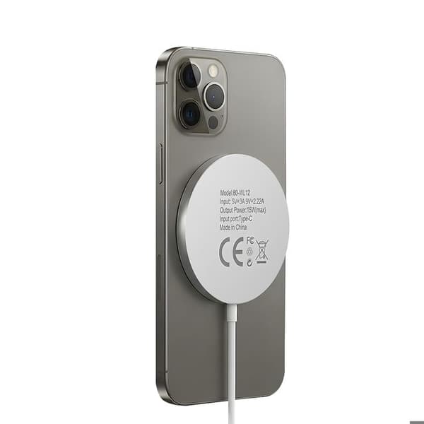 Magnetisk Magsafe Oplader 15W til iPhone 15 Pro Mayaxess Hvid Vit