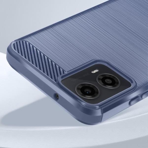Taske til Motorola Moto G34 5G Flexible Carbon og børstet effekt blå