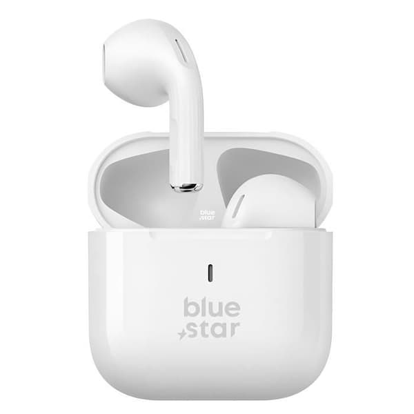 Bluetooth-hovedtelefoner Indbygget mikrofon Touch Controls Blue Star White Vit