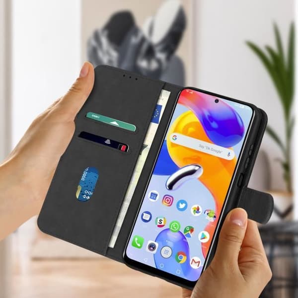Cover - AVIZAR - Xiaomi Redmi Note 11 Pro - Standfunktion - Sort svart