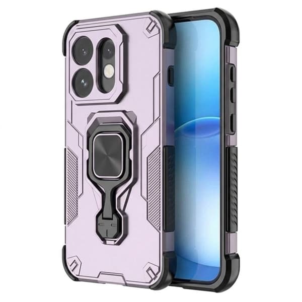 Stødabsorberende cover til Oppo Reno 16 med magnetisk ringestøtte i lilla Violett