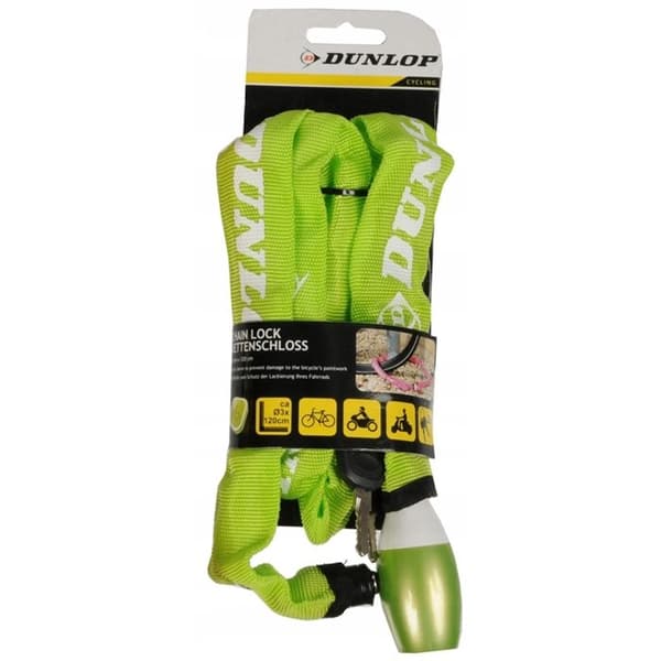 Cykellås - Dunlop - 120 cm - Kæde - Grøn - Unisex Grøn