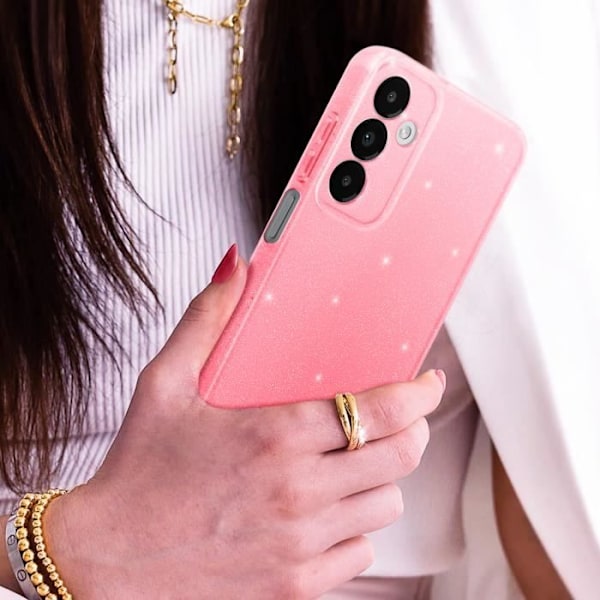 Galaxy A05S silikonfodral - AVIZAR - Glitterdesign - Skyddad kamera - Rosa Rosa