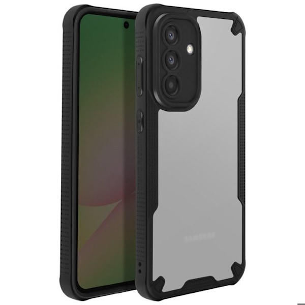 Coque til Samsung Galaxy A56 med forstærkede hjørner, sort transparent Svart