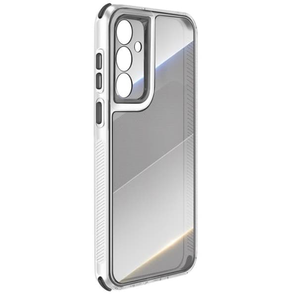 Cover - ADVARSEL - Galaxy S25 FE - Stødabsorberende - Bi-materiale - Transparent sort Svart
