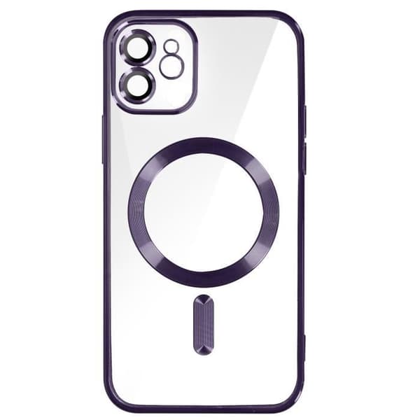 Coque MagSafe - Apple - iPhone 12 - Silikone Lilla - Kromkant - Blød Violett