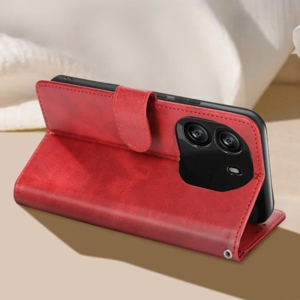 Taske til Blackview Wave 6C - AVIZAR - Håndledsrem Flip Wallet Support - Rød Röd