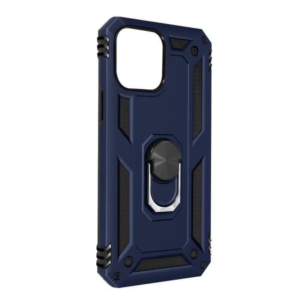 Coque iPhone 13 Pro - AVIZAR - Antichok Hybrid - Støtte Ring Video - Blå blå