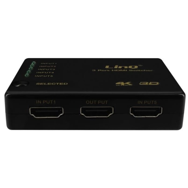 HDMI-jakaja - LINQ - 5 Porttia - Yhteensopiva 4K/2K/3D - Resoluutio 1080p - Plug and Play