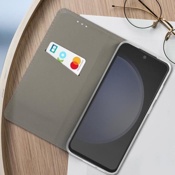 Fodral till Samsung Galaxy S23 FE - AVIZAR - Stativfunktion - Grön - Syntet - Klaff Grön
