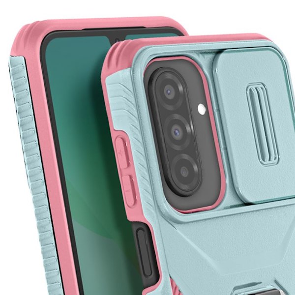 Coque för Samsung Galaxy A26 med ringstöd och kameralock i Blå / Rosa Blå/rosa