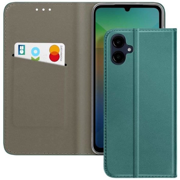 Fodral för Samsung Galaxy A06 Magnetiskt Lock Kortfack Mörkgrön Grön
