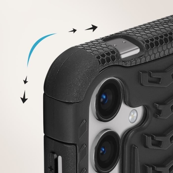 Fodral till Samsung Galaxy S24 - AVIZAR - Stötsäkert Bi-material - Stödstöd Svart Svart