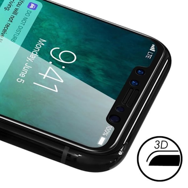 Skyddsfilm - AVIZAR - iPhone X / XS - Härdat glas - Ultrabeständig - 3D-effekt Svart