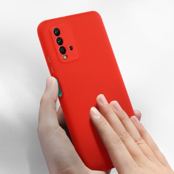 Xiaomi Redmi 9T Halvstyvt silikonfodral Soft Touch Fin Finish Röd Röd