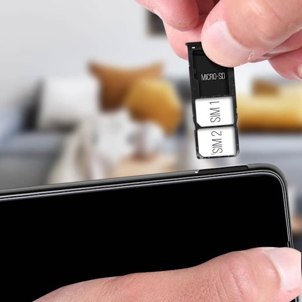 Kortbakke - Samsung - Galaxy A21s - 2x Nano SIM - Micro SD - Sort Svart