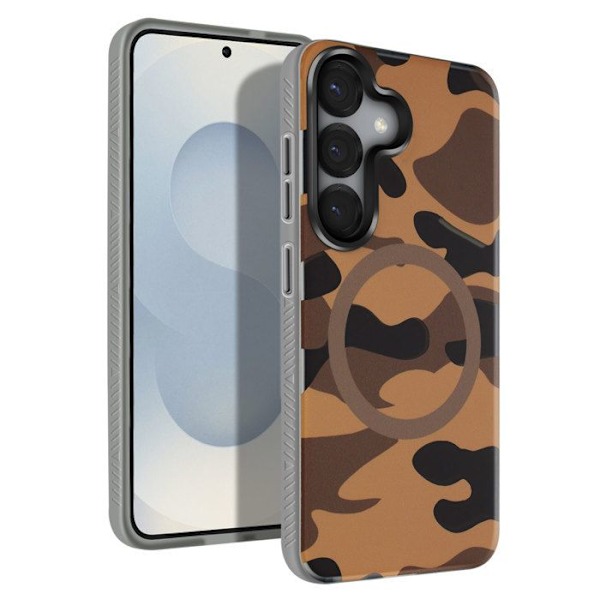 Coque MagSafe til Samsung Galaxy S25 F-Beskyttelse Forcell Camouflage Ørken Ökenkamouflage