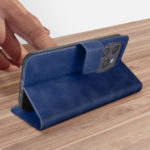 AVIZAR iPhone 14 Pro Pung-etui - Soft Touch mateffekt - Midnatsblå - Hård skal Midnattsblå