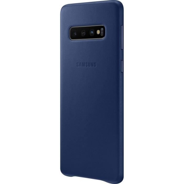 Samsung S10 læder taske - Navy marinblå