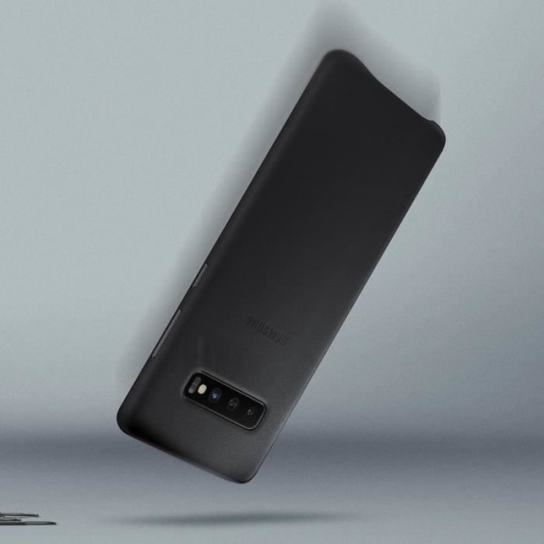 Coque - Samsung - Galaxy S10 - Læder - Stødabsorberende - Original beskyttelse Svart