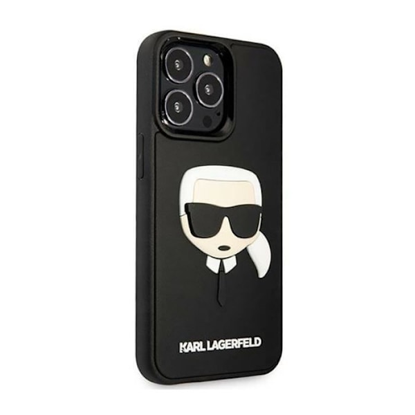 Karl Lagerfeld 3D gummi Karl-39s hoved - etui til iPhone 14 Pro (sort) - 3666339086466