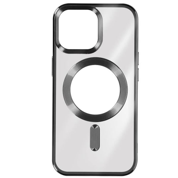 MagSafe Fodral för iPhone 15 Pro Silikonskyddskamera Svart Chrome Contour Svart