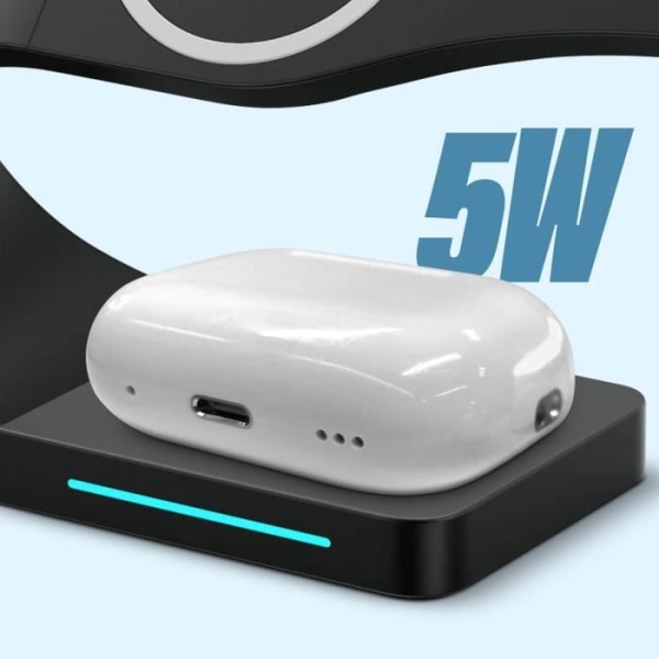 Latausasema - ILMOITA - MagSafe 3 in 1 - Langaton lataus iPhonelle - Apple Watch - Lataus AirPods Svart