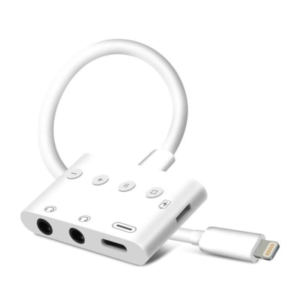 Sovitin - Valkoinen - Lightning Lightningiin, USB-C:hen ja 3,5 mm kuulokeliitäntään - 12 cm - Lataus ja ääni samanaikaisesti