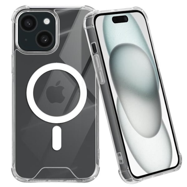 AVIZAR Skyddsfodral för iPhone 15 Plus - Gel Silikon - Förstärkta hörn - Genomskinlig Transparent