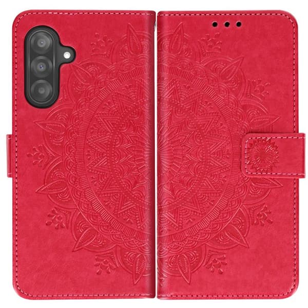Étui Blomstermandala - Samsung Galaxy A26 - Pung - Håndledsrem - Fuchsia Rosa