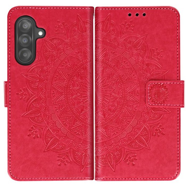 Mandala Kukka Kotelo Samsung Galaxy A26 Lompakko Ranteenauha Fuksia Rosa