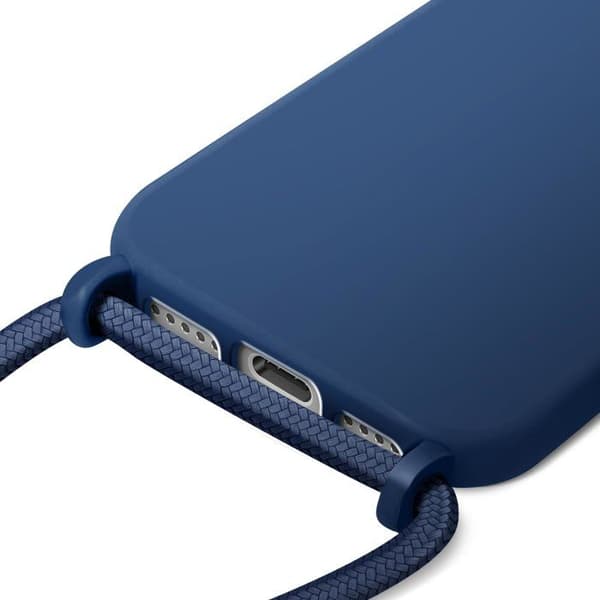 Cover - VARSLE - iPhone 17 Pro Max - Silikone - Blød Berøring - Justerbar Snor Blå