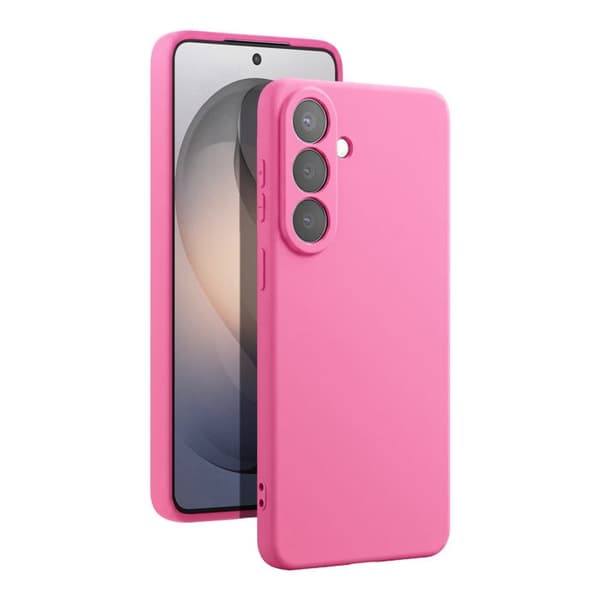 Silicone Soft-Touch-fodral för Galaxy S26 Plus med fuchsia mikrofiberfoder Ros