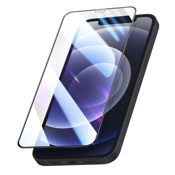 Härdat glas för iPhone 12 / 12 Pro Stötsäker med installationskit Magic Box Zanaé Transparent Vit