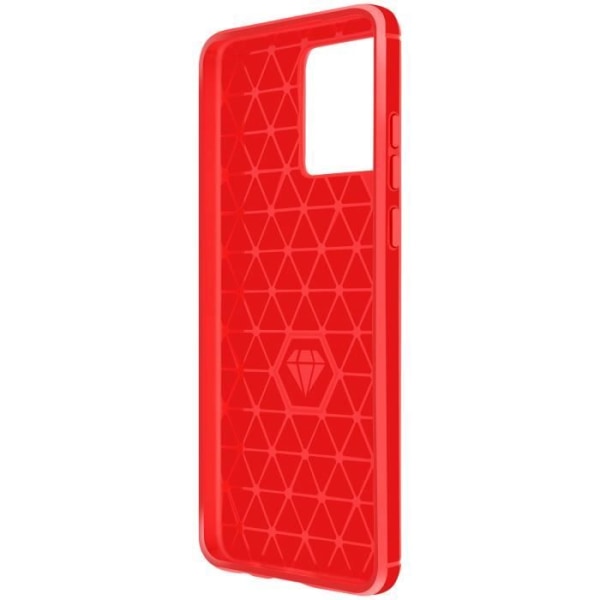 Mjuk skyddsfodral - AVIZAR - Motorola Edge 40 Neo - Röd - Kolfiber-effekt - Förstärkta stötskyddade hörn Röd