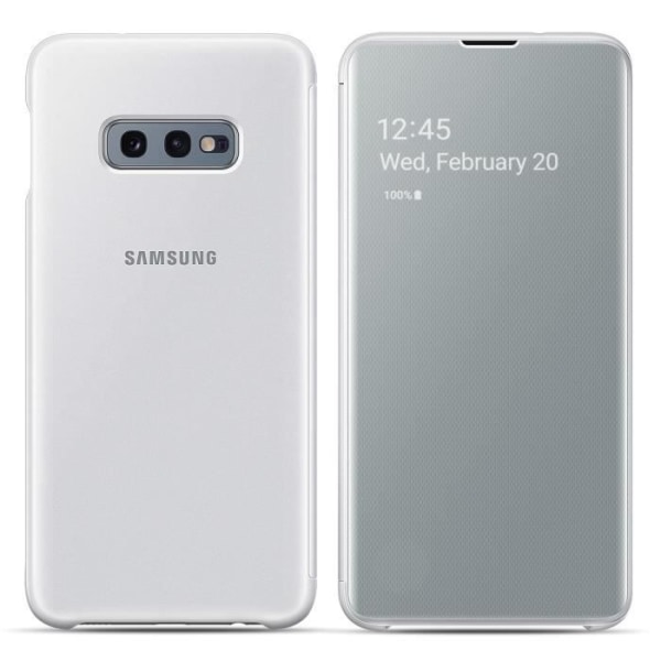 Galaxy S10e Cover Clear View Taktil Cover Translucent Flap Original Hvid