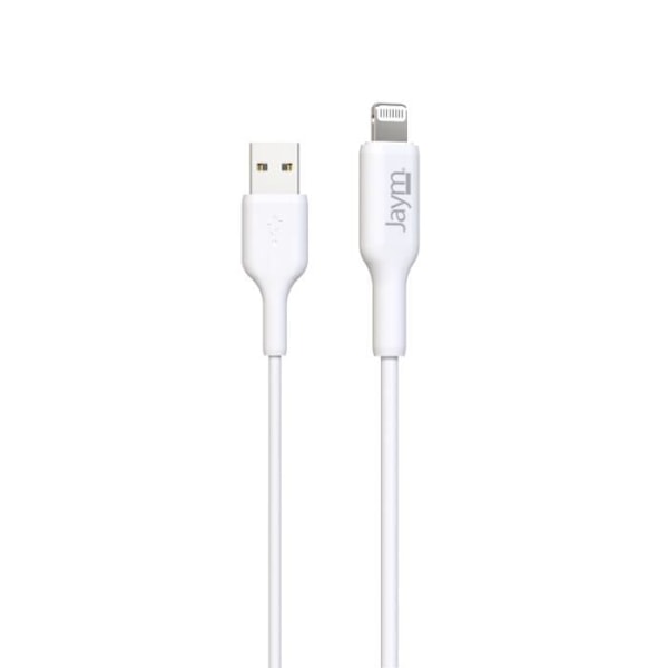 Laddnings- och synkroniseringskabel - JAYM - Lightning MFI - 2.4A - 2M - Vit Vit