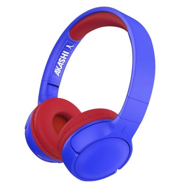 Bluetooth 5.1 hörlurar för barn Autonomy 8h hopfällbara Akashi blå/röd